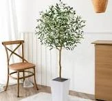 artificial olive tree with white tall