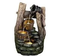 litedeer mystic vintage buckets water fountain with led